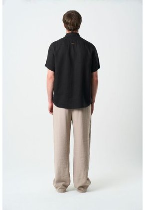 Camisa Manga Corta Lino Para Hombre Bordado Vz Camisa Manga Corta Lino Para Hombre Bordado Vz Negro S VÉLEZ