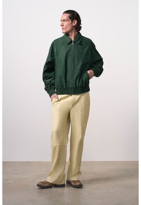 Chaqueta Bomber En Gamuza Croco Para Hombre Chaqueta Bomber En Gamuza Croco Para Hombre Verde Oliva XL VÉLEZ