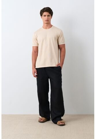 Camiseta Micropima Arizona Para Hombre Semi Ajustada Camiseta Micropima Arizona Para Hombre Semi Ajustada Beige S VÉLEZ Vélez
