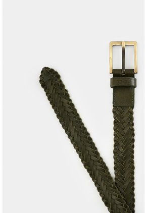 Cinturón Unifaz Trenzado De Cuero Para Hombre Atlas Cinturón Unifaz Trenzado De Cuero Para Hombre Atlas Verde Oliva 38 VÉLEZ