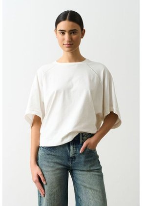 Camiseta Soren Para Mujer Tejida Camiseta Soren Para Mujer Tejida Crema L VÉLEZ