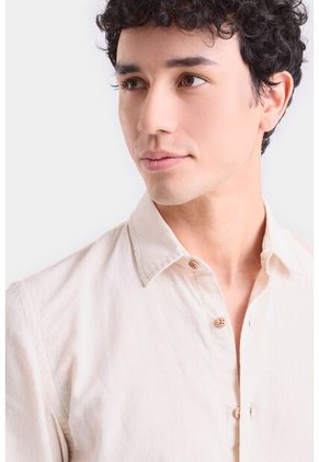 Camisa Semi Lino Caribe Para Hombre Manga Corta Camisa Semi Lino Caribe Para Hombre Manga Corta Arena M Vélez