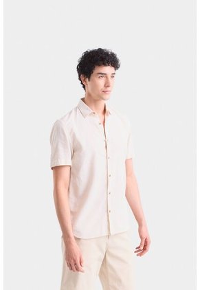 Camisa Semi Lino Caribe Para Hombre Manga Corta Camisa Semi Lino Caribe Para Hombre Manga Corta Arena M Vélez