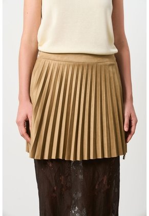 Falda Wrap Plisada Para Mujer Lumbre Falda Wrap Plisada Para Mujer Lumbre Tabaco 12 VÉLEZ
