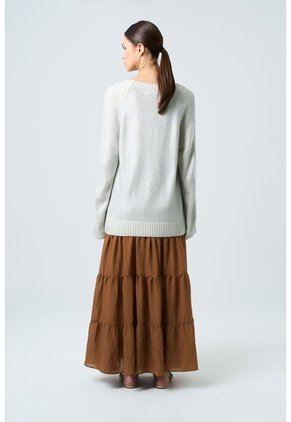 Sweater Star En Tejido Rectilíneo Para Mujer Efecto Metalizado Sweater Star En Tejido Rectilíneo Para Mujer Efecto Metalizado Crema M VÉLEZ