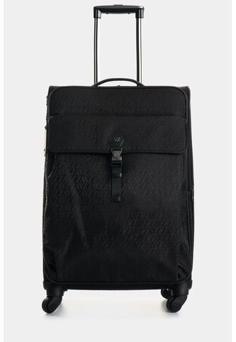 Maleta De Viaje Bloom En Jacquard Para Mujer Apliques Cuero Maleta De Viaje Bloom En Jacquard Para Mujer Apliques Cuero Negro VÉLEZ Vélez