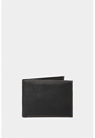 Billetera Humanista De Cuero Para Hombre Costuras Contraste Negro Billetera Humanista De Cuero Para Hombre Costuras Contraste Negro VÉLEZ Vélez