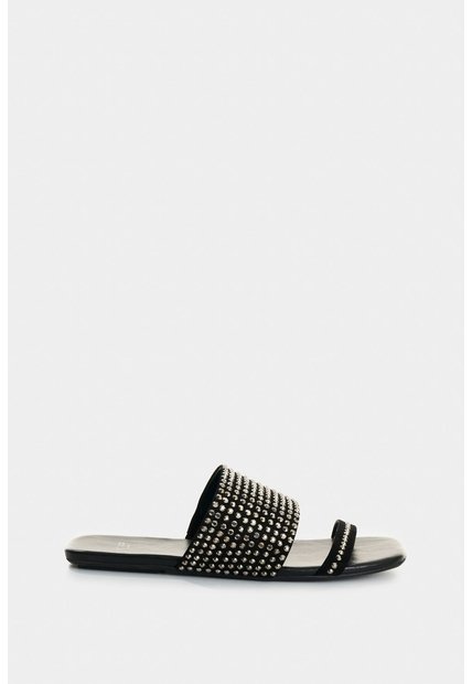 Sandalia Plana De Cuero Para Mujer Wave Sandalia Plana De Cuero Para Mujer Wave Negro 40 VÉLEZ