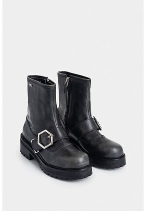 Botines Chelsea Noir De Cuero Brush Off Para Mujer Tipo Rider Botines Chelsea Noir De Cuero Brush Off Para Mujer Tipo Rider Negro 36 VÉLEZ