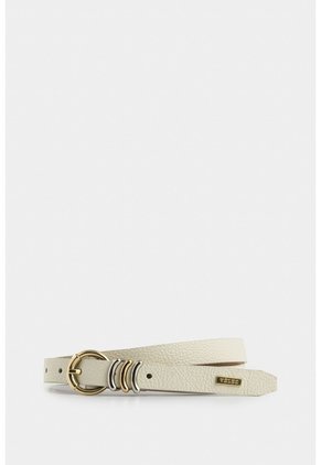 Cinturón Unifaz De Cuero Para Mujer Puntera Hexagonal Cinturón Unifaz De Cuero Para Mujer Puntera Hexagonal Blanco L VÉLEZ