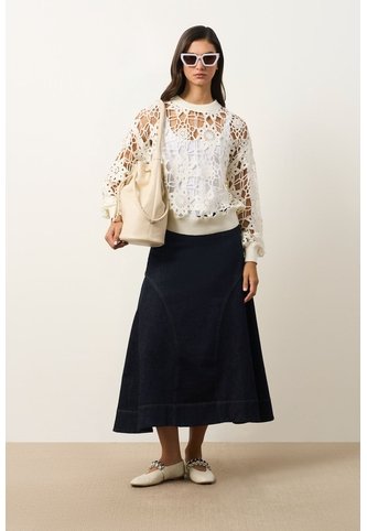 Sweater Tejido En Algodón Para Mujer Nazca Sweater Tejido En Algodón Para Mujer Nazca Crema XS VÉLEZ Vélez