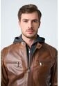 Chaqueta Belmont De Cuero Para Hombre Capucha Y Pechera Chaqueta Belmont De Cuero Para Hombre Capucha Y Pechera Miel L VÉLEZ de Vélez