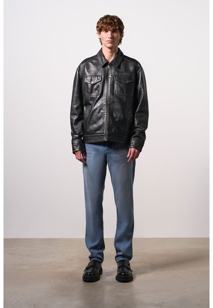Chaqueta En Cuero Para Hombre Tanok Chaqueta En Cuero Para Hombre Tanok Negro XS VÉLEZ