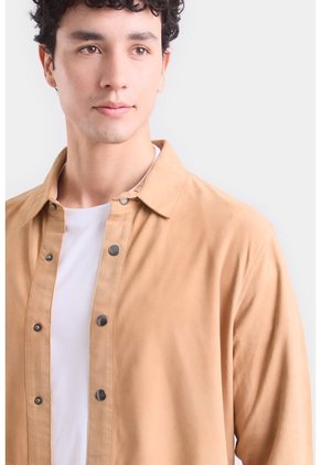Camisa Manga Larga Para Hombre Gamuza Camisa Manga Larga Para Hombre Gamuza Camel S VÉLEZ