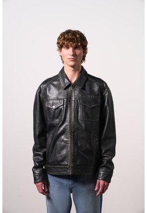 Chaqueta En Cuero Para Hombre Tanok Chaqueta En Cuero Para Hombre Tanok Negro XS VÉLEZ