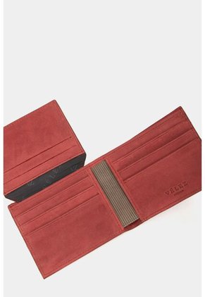 Billetera Nogal De Cuero Para Hombre 3 Cuerpos Efecto Espasolado Rojo Billetera Nogal De Cuero Para Hombre 3 Cuerpos Efecto Espasolado Rojo Vélez