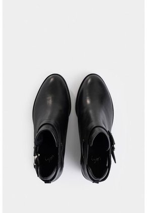 Botines Tacón Campina De Cuero Hebilla Negro Botines Tacón Campina De Cuero Hebilla Negro 37 VÉLEZ