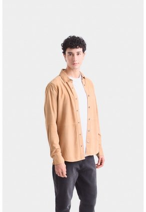 Camisa Manga Larga Para Hombre Gamuza Camisa Manga Larga Para Hombre Gamuza Camel S VÉLEZ