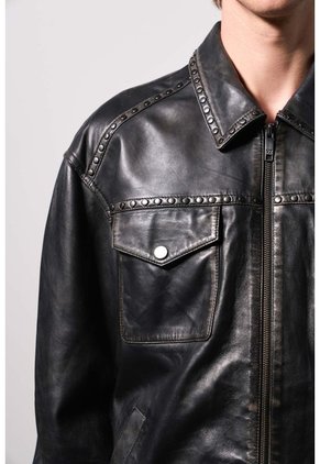 Chaqueta En Cuero Para Hombre Tanok Chaqueta En Cuero Para Hombre Tanok Negro XS VÉLEZ