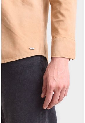 Camisa Manga Larga Para Hombre Gamuza Camisa Manga Larga Para Hombre Gamuza Camel S VÉLEZ