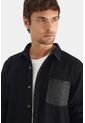Sobrecamisa Duna Manga Larga De Algodón Para Hombre Bolsillo En Cuero Sobrecamisa Duna Manga Larga De Algodón Para Hombre Bolsillo En Cuero Negro S VÉLEZ de Vélez