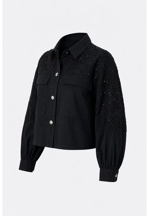Chaqueta Cropped Holgada Para Mujer Tritón Chaqueta Cropped Holgada Para Mujer Tritón Negro XXL VÉLEZ