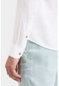 Camisa Manga Larga En Lino Para Hombre Silueta Semi Ajustada Camisa Manga Larga En Lino Para Hombre Silueta Semi Ajustada Blanco XXL VÉLEZ de Vélez