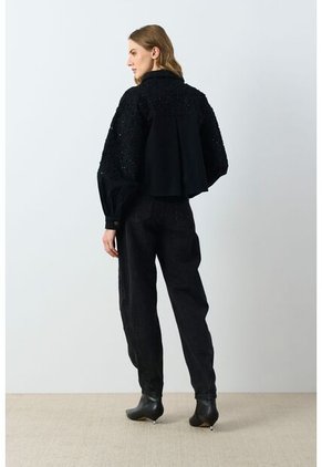 Chaqueta Cropped Holgada Para Mujer Tritón Chaqueta Cropped Holgada Para Mujer Tritón Negro XXL VÉLEZ