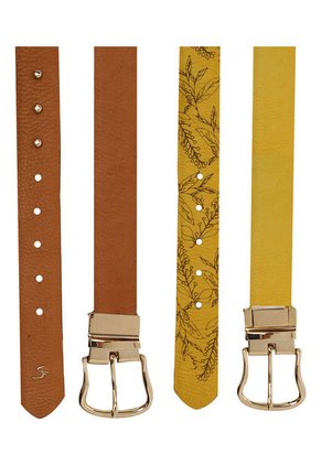Cinturón Doble Faz Amarillo-Miel Vélez