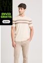 Camiseta Franjas 2 Tejida Para Hombre Manga Corta Camiseta Franjas 2 Tejida Para Hombre Manga Corta Arena L VÉLEZ de Vélez
