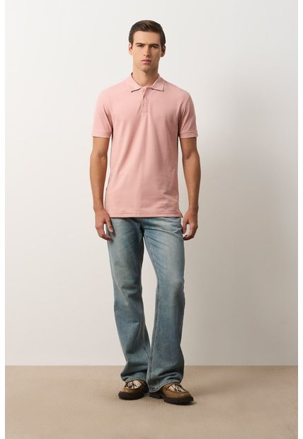 Polo Para Hombre Semi Fit Detalle Jacquard Polo Para Hombre Semi Fit Detalle Jacquard Coral XS VÉLEZ