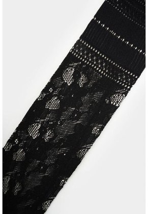 Calcetín Largo En Encaje Para Mujer Icaro Calcetín Largo En Encaje Para Mujer Icaro Negro XS VÉLEZ