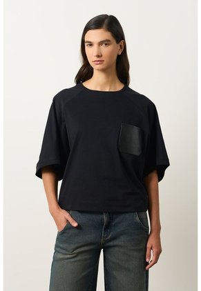 Camiseta Ópalo Para Mujer Manga Ranglan Camiseta Ópalo Para Mujer Manga Ranglan Negro L VÉLEZ