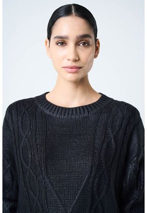 Sweater Tejido Layla Para Mujer Efecto Resinado Sweater Tejido Layla Para Mujer Efecto Resinado Negro S VÉLEZ