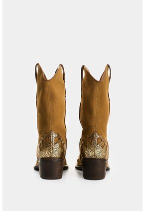 Botas En Cuero Y Folia Para Mujer Dino Botas En Cuero Y Folia Para Mujer Dino Miel 38 VÉLEZ