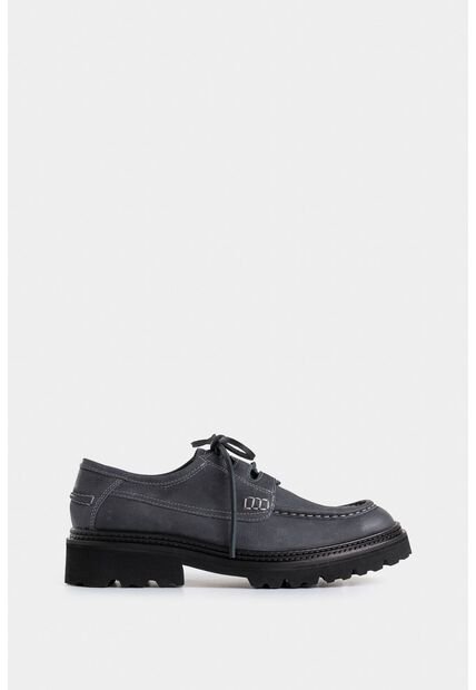 Zapatos De Cordón Castor De Cuero Gamuzado Para Hombre Tractorados Zapatos De Cordón Castor De Cuero Gamuzado Para Hombre Tractorados Gris 44 VÉLEZ