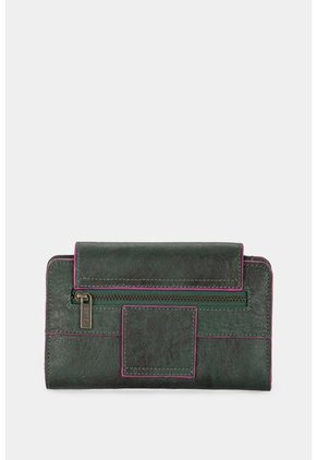 Billetera Bravo De Cuero Para Mujer Pasador Posterior Billetera Bravo De Cuero Para Mujer Pasador Posterior Verde Vélez