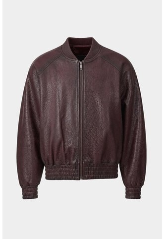 Chaqueta Bomber En Cuero Texturizado Para Hombre Calypso Chaqueta Bomber En Cuero Texturizado Para Hombre Calypso Vinotinto M VÉLEZ Vélez