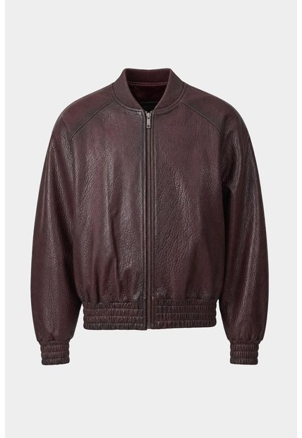 Chaqueta Bomber En Cuero Texturizado Para Hombre Calypso Chaqueta Bomber En Cuero Texturizado Para Hombre Calypso Vinotinto M VÉLEZ