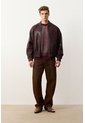 Chaqueta Bomber En Cuero Texturizado Para Hombre Calypso Chaqueta Bomber En Cuero Texturizado Para Hombre Calypso Vinotinto M VÉLEZ de Vélez
