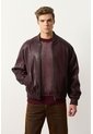 Chaqueta Bomber En Cuero Texturizado Para Hombre Calypso Chaqueta Bomber En Cuero Texturizado Para Hombre Calypso Vinotinto M VÉLEZ de Vélez