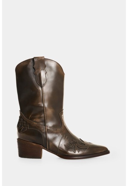 Bota Texana En Cuero Para Mujer Dino Bota Texana En Cuero Para Mujer Dino Tabaco 40 VÉLEZ