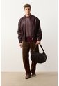 Chaqueta Bomber En Cuero Texturizado Para Hombre Calypso Chaqueta Bomber En Cuero Texturizado Para Hombre Calypso Vinotinto M VÉLEZ de Vélez