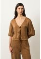 Camisa Kusa Con Efecto Satinado Para Mujer Camisa Kusa Con Efecto Satinado Para Mujer Miel XL VÉLEZ de Vélez
