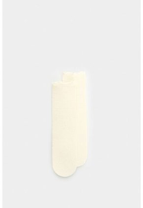 Calcetín Largo En Encaje Para Mujer Icaro Calcetín Largo En Encaje Para Mujer Icaro Crema XS VÉLEZ