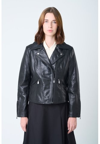 Chaqueta Biker Island De Cuero Para Mujer Fit Ajustado Chaqueta Biker Island De Cuero Para Mujer Fit Ajustado Negro XL VÉLEZ Vélez