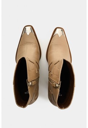 Botines Texano En Cuero Para Mujer Tulum Botines Texano En Cuero Para Mujer Tulum Tabaco 34 VÉLEZ