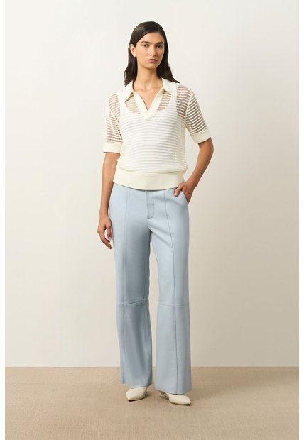 Polo Tejida Lascar Para Mujer Fit Holgado Polo Tejida Lascar Para Mujer Fit Holgado Crema L VÉLEZ