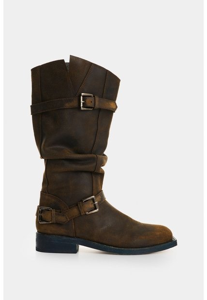 Botas Biker En Cuero Para Mujer Botas Biker En Cuero Para Mujer Azul 39 VÉLEZ