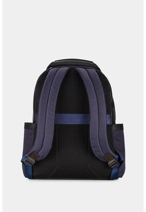 Morral San Patricio De Cuero Y Lona Para Hombre Aplique Metálico Morral San Patricio De Cuero Y Lona Para Hombre Aplique Metálico Azul Oscuro VÉLEZ